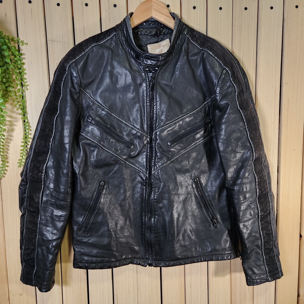 Biker Leather Jacket Motor Leather Jacket, Heavy Genuine leather